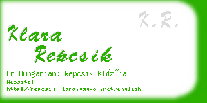 klara repcsik business card